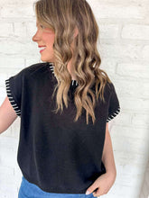 Load image into Gallery viewer, Stitch With Me Black Top