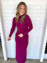 Load image into Gallery viewer, Chat Over Tea Maxi Burgundy Dress