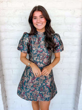 Load image into Gallery viewer, Take It All Teal Mock Bubble Sleeve Dress