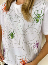 Load image into Gallery viewer, Jordan Amanda Multi Rhinestone Spider Web Tee