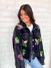 Load image into Gallery viewer, Mardi Gras Mambo Black Corduroy Jacket