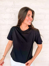 Load image into Gallery viewer, Fill My Cup Cropped Black Tee