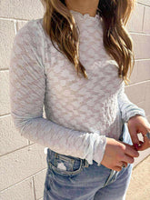 Load image into Gallery viewer, Adorable Embrace Blue Lace Longsleeve Top