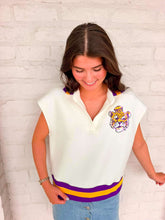 Load image into Gallery viewer, Jordan Amanda Tiger Collar White Top