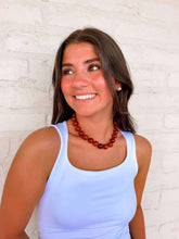 Load image into Gallery viewer, Resin Round Amber Bead Necklace