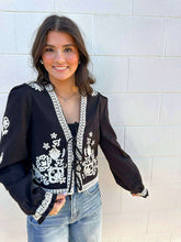 Load image into Gallery viewer, Blame On You Black Embroidered Jacket