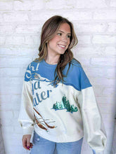 Load image into Gallery viewer, Queen Of Sparkles Blue &amp; White "Ski Ya Later" Sweatshirt