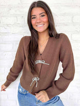 Load image into Gallery viewer, In Good Care Brown Bow Cardigan