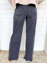 Load image into Gallery viewer, Tell Me Different Black Mid Rise Distressed Hem Jean
