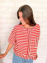 Load image into Gallery viewer, The Good News Red Stripe Top