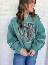 Load image into Gallery viewer, Mardi Gras V Neck Bead Tree With Sequin &amp; Seed bead Sweatshirt