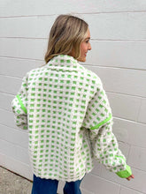 Load image into Gallery viewer, Check Your Actions Cream &amp; Green Jacket