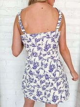 Load image into Gallery viewer, All Eyes On You Purple Floral Jacquard Dress