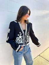 Load image into Gallery viewer, Blame On You Black Embroidered Jacket