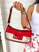 Load image into Gallery viewer, Clear Red Faux Leather Shoulder Hand Bag