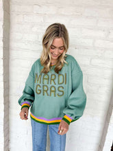 Load image into Gallery viewer, Mardi Gras Pearl Letters Sweatshirt