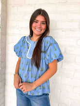 Load image into Gallery viewer, Winning The Game Denim &amp; Sage Top