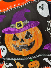 Load image into Gallery viewer, Queen Of Sparkles Orange Stripes Pumpkin Icon Sweatshirt