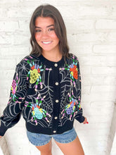 Load image into Gallery viewer, Queen Of Sparkles Black Multi Spider Cardigan