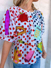 Load image into Gallery viewer, Queen Of Sparkles Color-block Polka Dot Teacher Icon Top