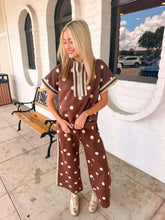 Load image into Gallery viewer, Polka Dot Fever Brown Pant Set
