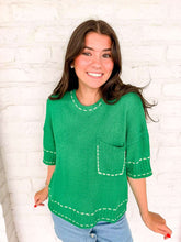 Load image into Gallery viewer, Stitch Your Way Green Top