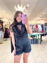 Load image into Gallery viewer, Pass Me By Black Romper