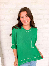 Load image into Gallery viewer, Stitch Your Way Green Top