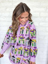 Load image into Gallery viewer, Queen Of Sparkles Diamond Mardi Gras Porches Button Up
