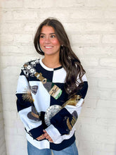 Load image into Gallery viewer, Queen Of Sparkles Black &amp; White Checkered NYE Icon Sweatshirt