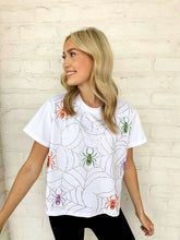 Load image into Gallery viewer, Jordan Amanda Multi Rhinestone Spider Web Tee