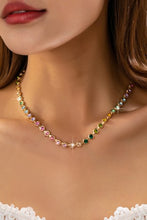 Load image into Gallery viewer, Rainbow Gemstone Tennis Necklace