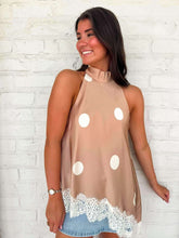 Load image into Gallery viewer, Look At Me Latte Polka Dot Top