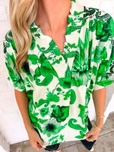 Load image into Gallery viewer, Paisley Print Floral Green Top