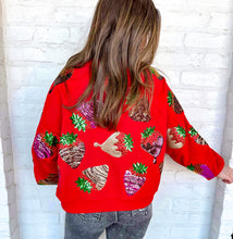 Load image into Gallery viewer, Queen Of Sparkles Red Chocolate Covered Strawberries Sweatshirt