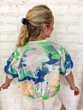 Load image into Gallery viewer, Queen Of Sparkles Beige, Blue &amp; Green Camo Top