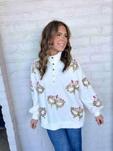 Load image into Gallery viewer, Iridescent Mask Mock Neck Button Up (front &amp; back)