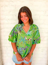 Load image into Gallery viewer, THML Animals Of Wonder Green Top