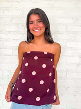 Load image into Gallery viewer, Try Again Burgundy Polka Dot Top