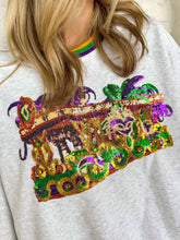 Load image into Gallery viewer, Mardi Gras 3D Sequin Float Sweatshirt