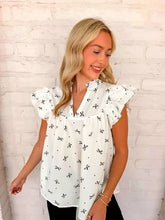 Load image into Gallery viewer, Bow Print White Top