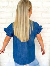 Load image into Gallery viewer, Really Want To Go Denim Top