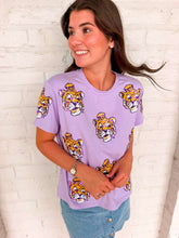 Load image into Gallery viewer, Jordan Amanda Purple Tiger Head Top