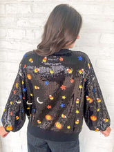 Load image into Gallery viewer, Queen Of Sparkles Black Full Sequin Pumpkin Mini Icon Sweater
