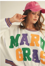 Load image into Gallery viewer, Mardi Gras Loose Fit Sweatshirt Top