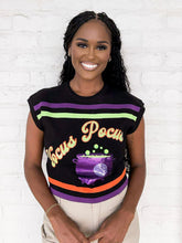 Load image into Gallery viewer, Queen Of Sparkles Hocus Pocus Black Sweater Top