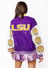 Load image into Gallery viewer, Queen Of Sparkles LSU Bomber Jacket