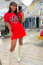 Load image into Gallery viewer, Jordan Amanda Fleur De Lis Red Dress