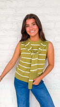 Load image into Gallery viewer, Trendy Stripe Chartreuse Top