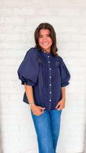 Load image into Gallery viewer, Call Me Later Navy Top
